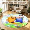 Round Rug Custom NameAdventure Time Pattern Non Slip Carpet Home Floor Decor