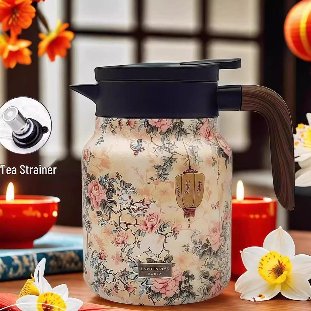 Large Capacity Stainless Steel Insulated Stewing Teapot - Simple and Efficient.
