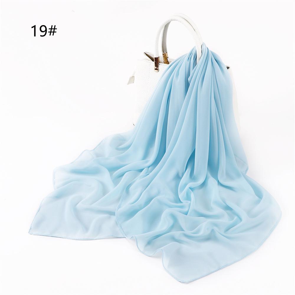 110*110CM Square Pearl Chiffon Hijabs Scarf Plain Solid Color Headwraps Muslim Women's Khimar Headscarf 45 Colors