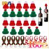 Mini Christmas Hats and Scarves Red Green Knit Yarn Pom Pom Ornaments Holiday Party Favors Tree Hanging Decor Accessories