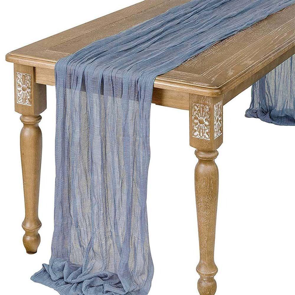 Wedding Birthday Party Decoration Semi-Sheer Gauze Runner Vintage Retro Cloth Multipurpose Bohemian Decoration