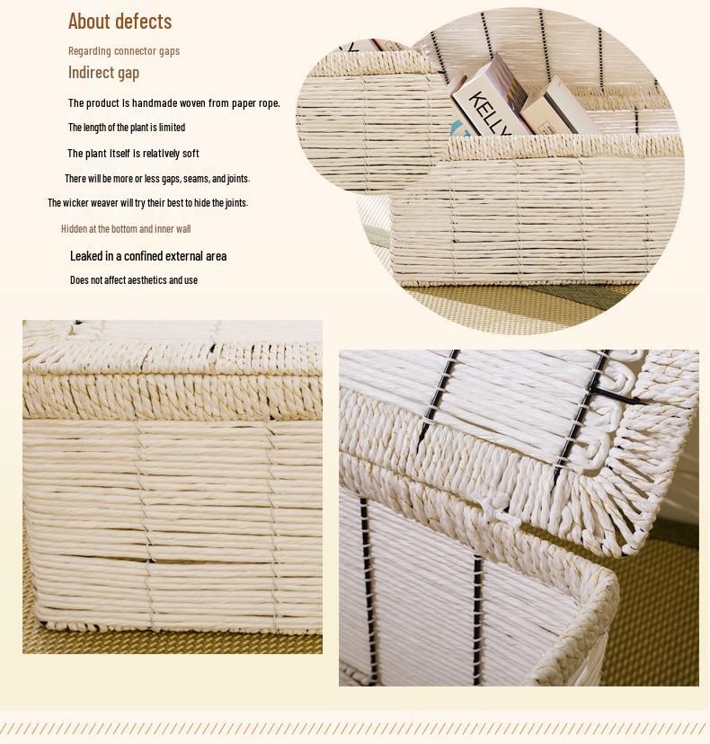 Cesti Portaoggetti in Corda di Carta Intrecciata Imitazione Rattan