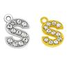Fashionable Sparkling Stylish Rhinestones Letter Charm Set of 26 Gold Tone Letter Pendants Portable for Jewelry Making
