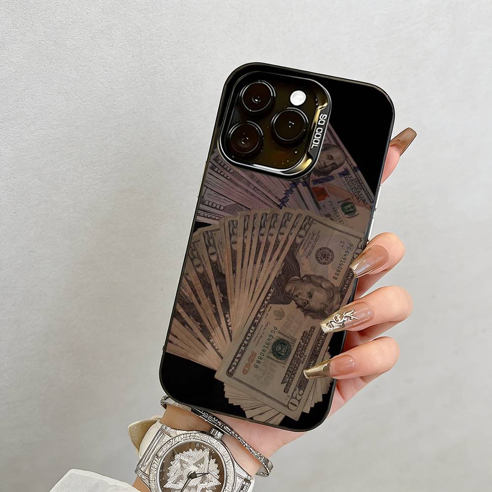 Financial freedom  Phone Case For iPhone 17,16,15,14,13,12,11 Plus,Pro Max,XS,Colored Silver Plated Inside Cover