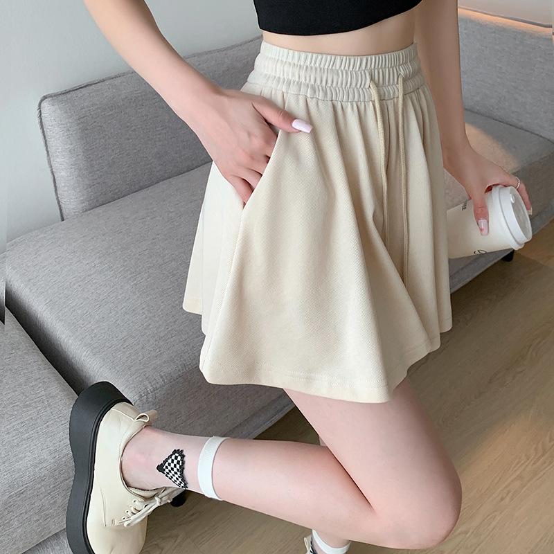 Summer New Sports and Leisure Three-point Wide-leg Pants Elastic High-waisted Thin Pants