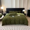 2025 New Autumn and Winter Simple Thickened Warm Wave Rabbit Fleece Four-piece Set - Bordeaux Series Sheet Sheet Sheet