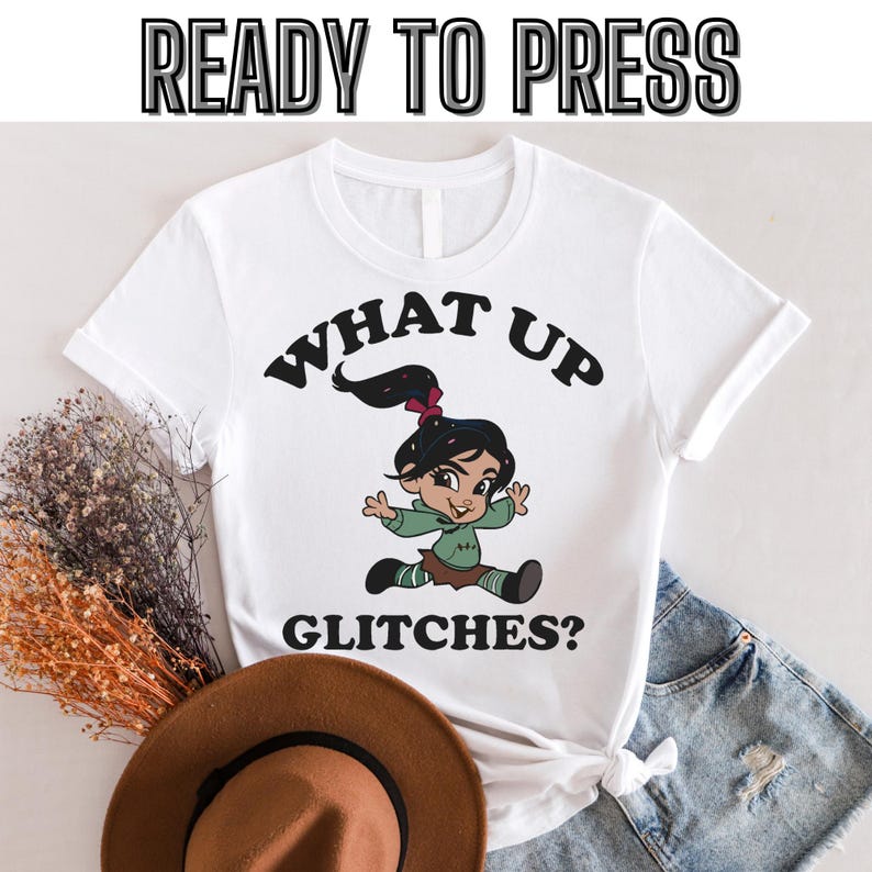 Retro Disney Vanellope Dtf,What Up Glitches Dtf, Funny Wreck-It Ralph Disney DtfDisney Trip,Ready to press,Dtf transfer 140
