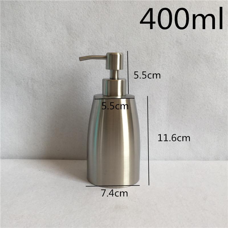400ml Brushed Nickle Stainless Steel Liquid Soap Dispenser Household Bathroom Lotion Bottle