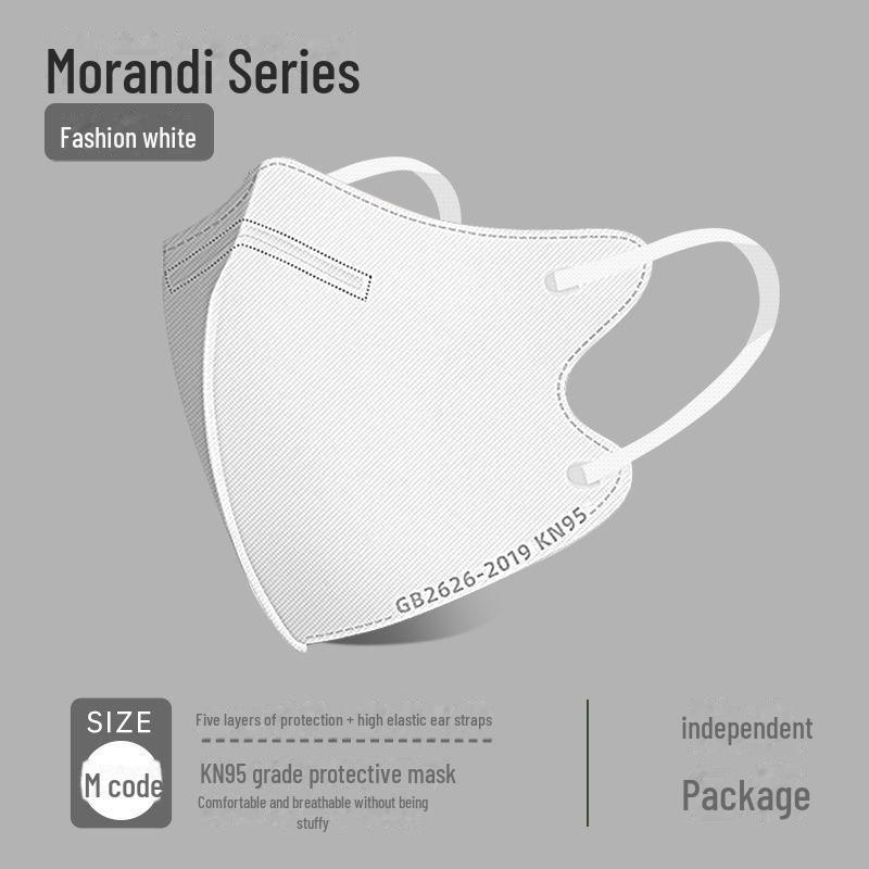 Morandi Color 3D KN95 Adult Mask, Four-Layer Disposable with Ear Loops, Individually Packaged