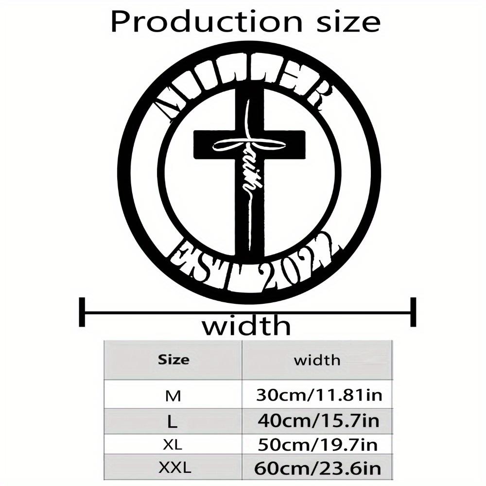 Personalizable Metal Cross Wall Decor, Hanging Sign for Home Door Outdoor Party Scene, Valentine Gift