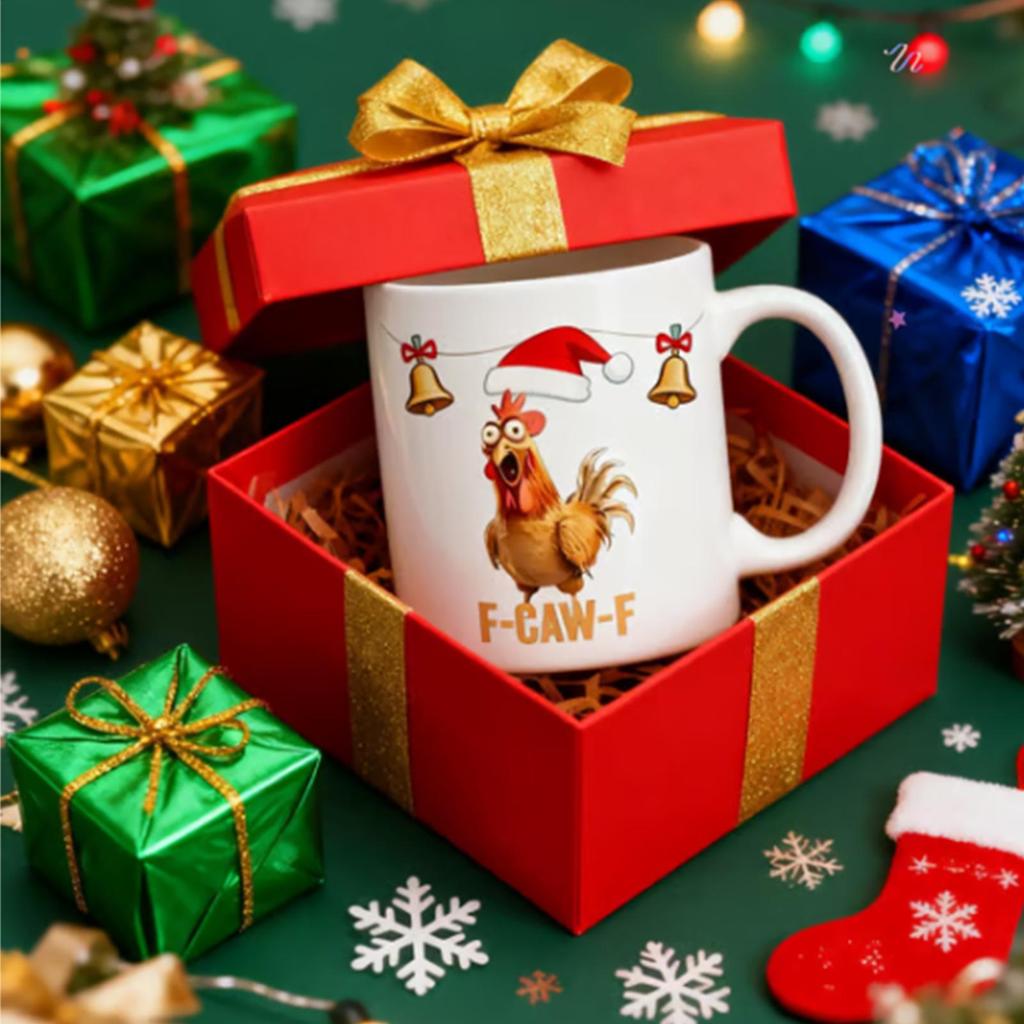 Christmas Mugs Chick Pattern Cartoon Cup Ceramic Christmas Coffee Cup For Men Youth Child Friend Mom Lady Kitchen Holiday