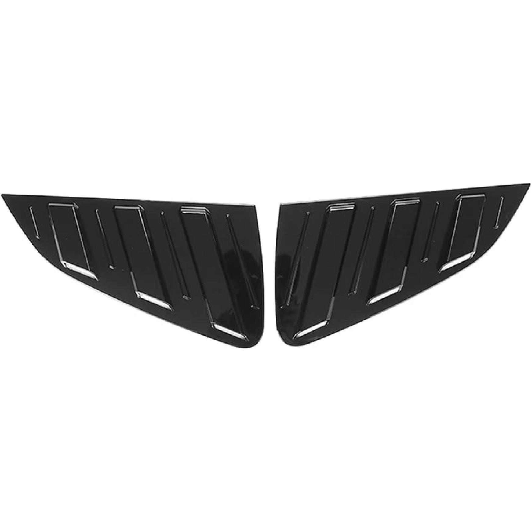 Pair Car Rear Window Shutter Cover Trim Compatible For VW Polo MK6 2019-2023 Hatchback Rear Quarter Panel Side Window Louver(Carbon Look) Glossy Black