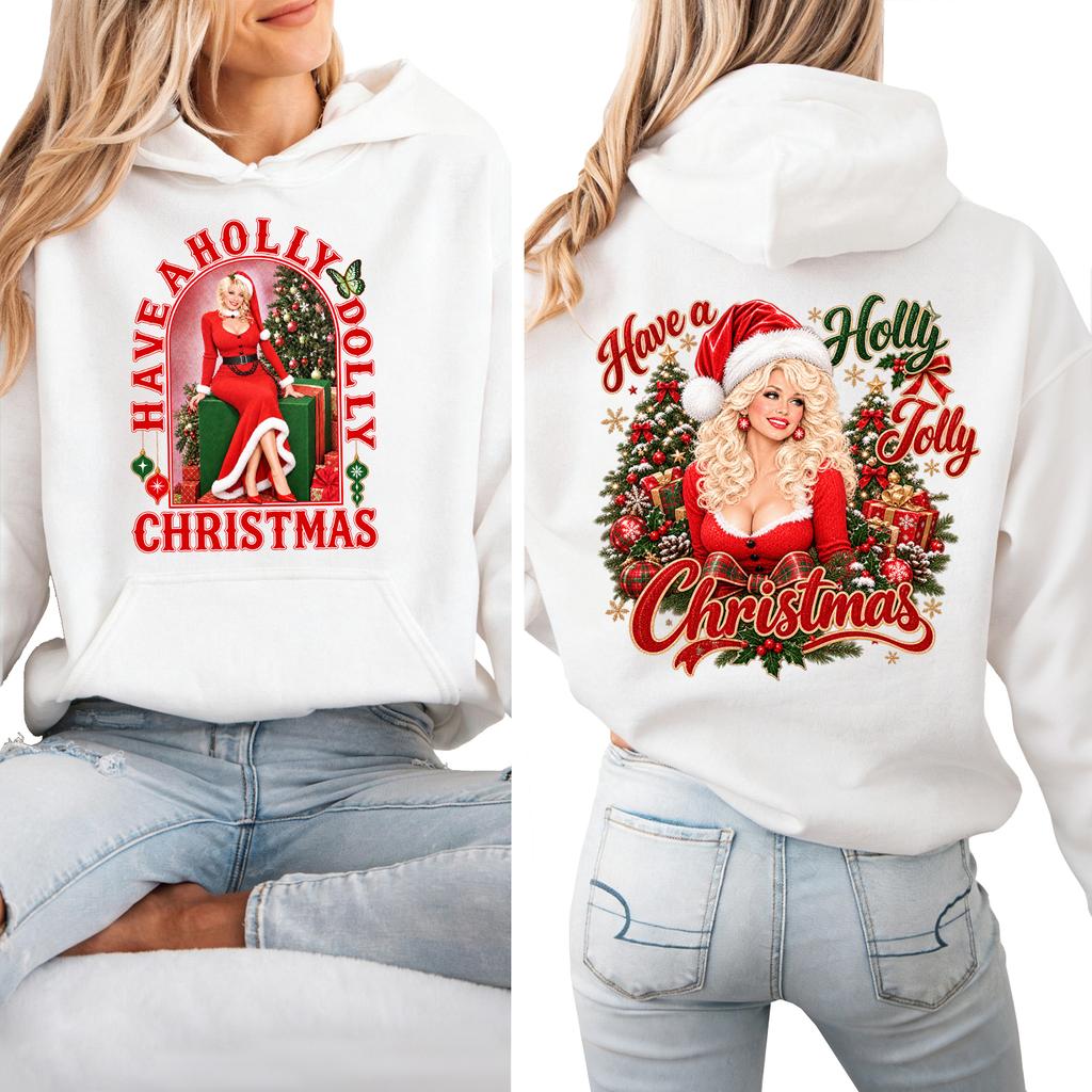 Dames Kerstmis Lichtgewicht Lange Mouwen Geprint Met Capuchon Pullover Sweatshirt