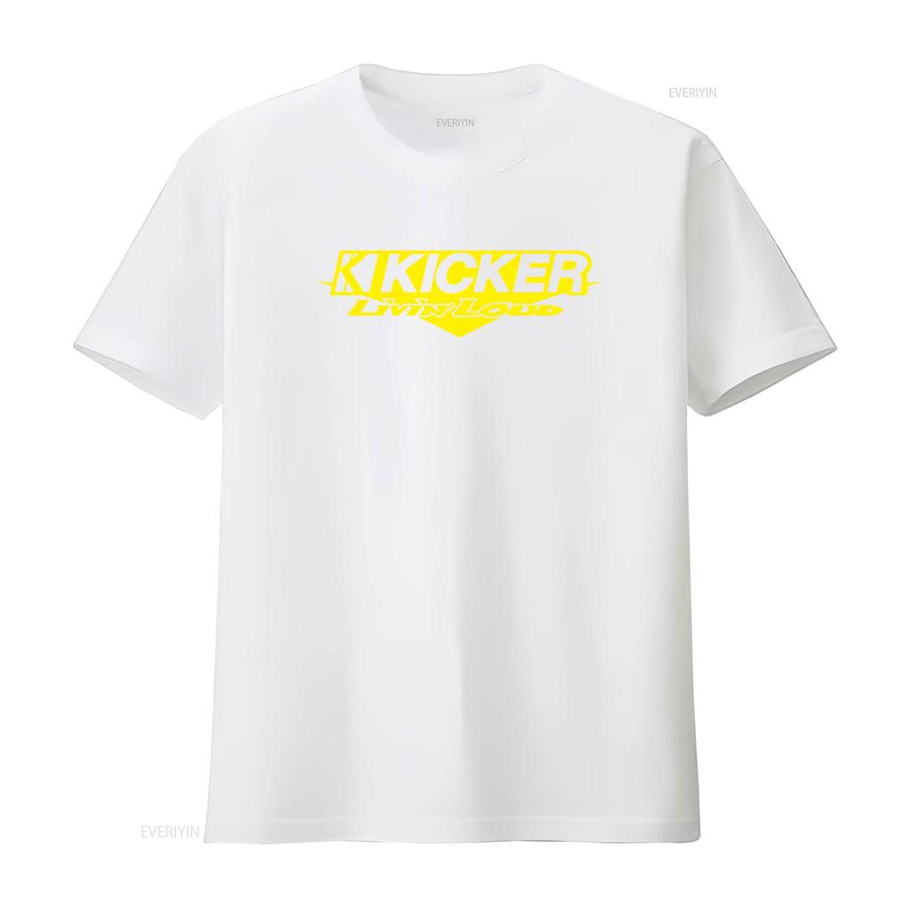 Kicker Livin Loud Audio Logo T shirt Perfect for Car Enthusiasts Features Speakers Amplifiers Subwoofers Design vintage Washed