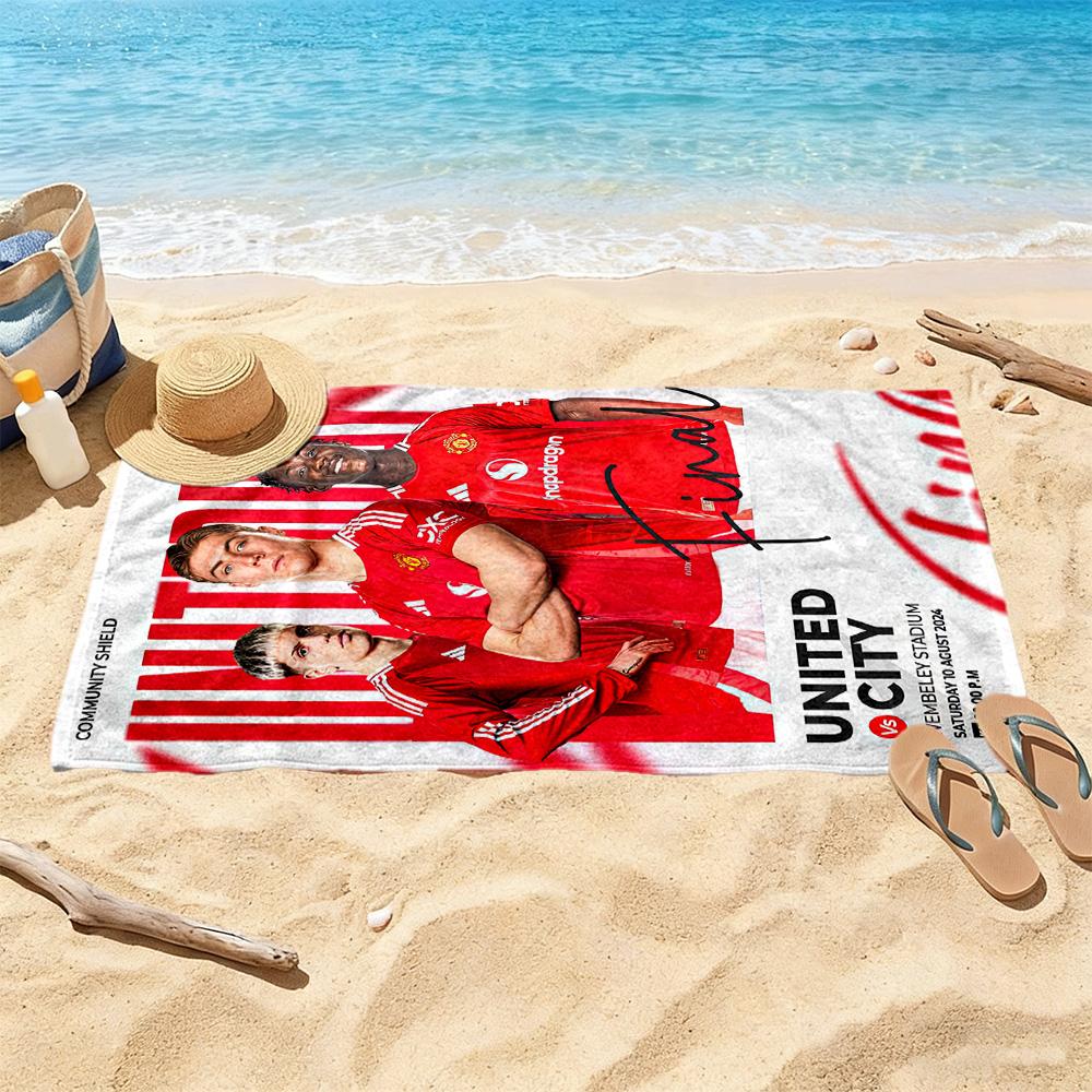 Manchester Beach Towel Quickdry Soft Microfiber Comfortable Lightweight Suitable For Swimming Gym Camping Yoga Vacation