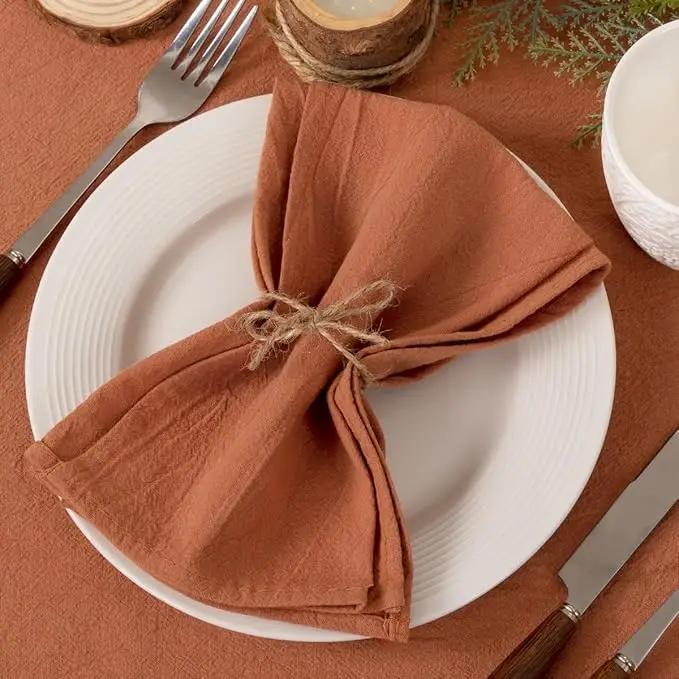 4PCS 30X45CM Cloth Napkins 100% Cotton Fabric Dinner Kitchen Towels Table Design Mat Weddings Baby Shower Christmas Decoration