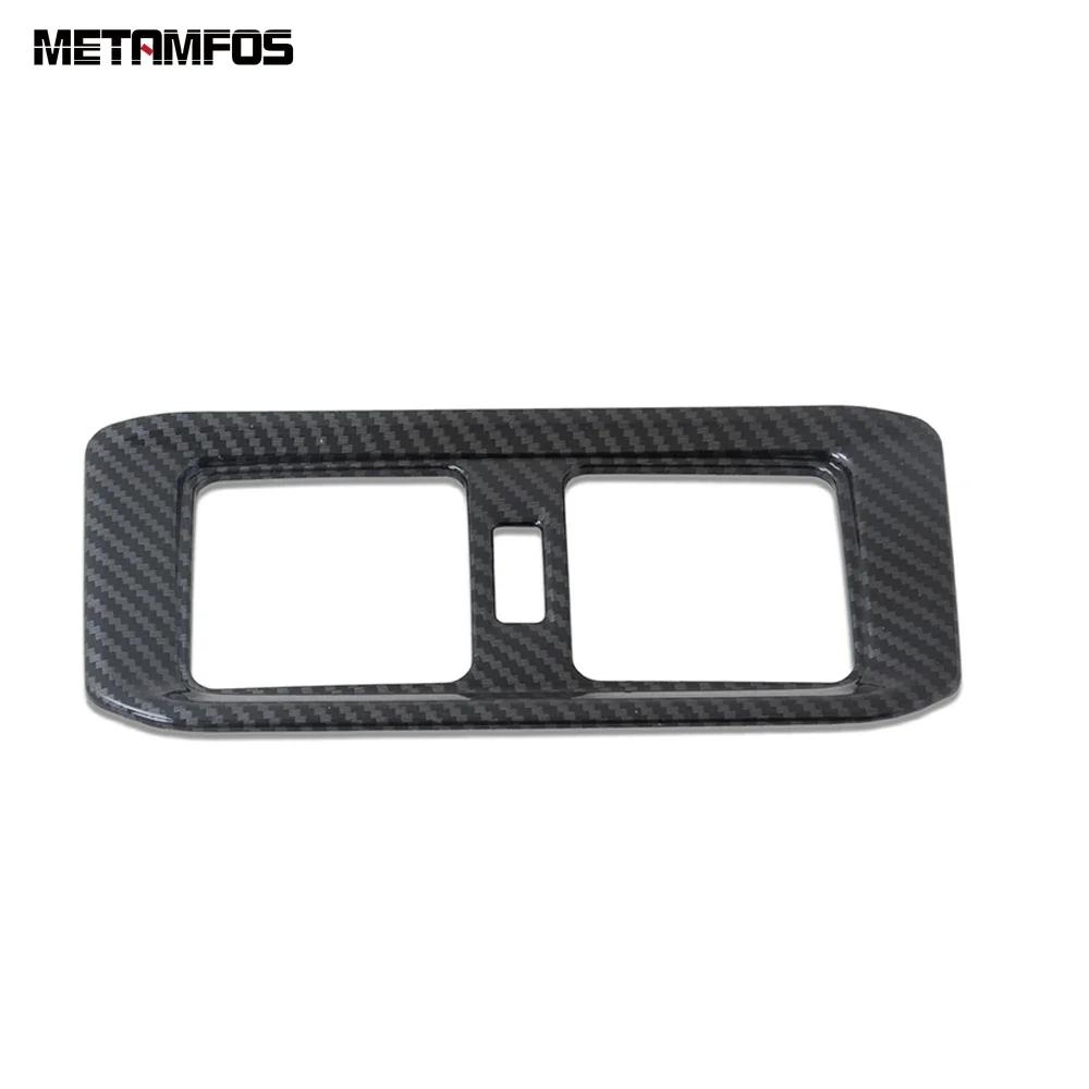 

For Toyota Rav4 Rav 4 -2024 2025 Carbon Fiber Armrest Box Rear Air Condition Vent Outlet Cover Trim Interior Accessories Carbon Fiber Style A
