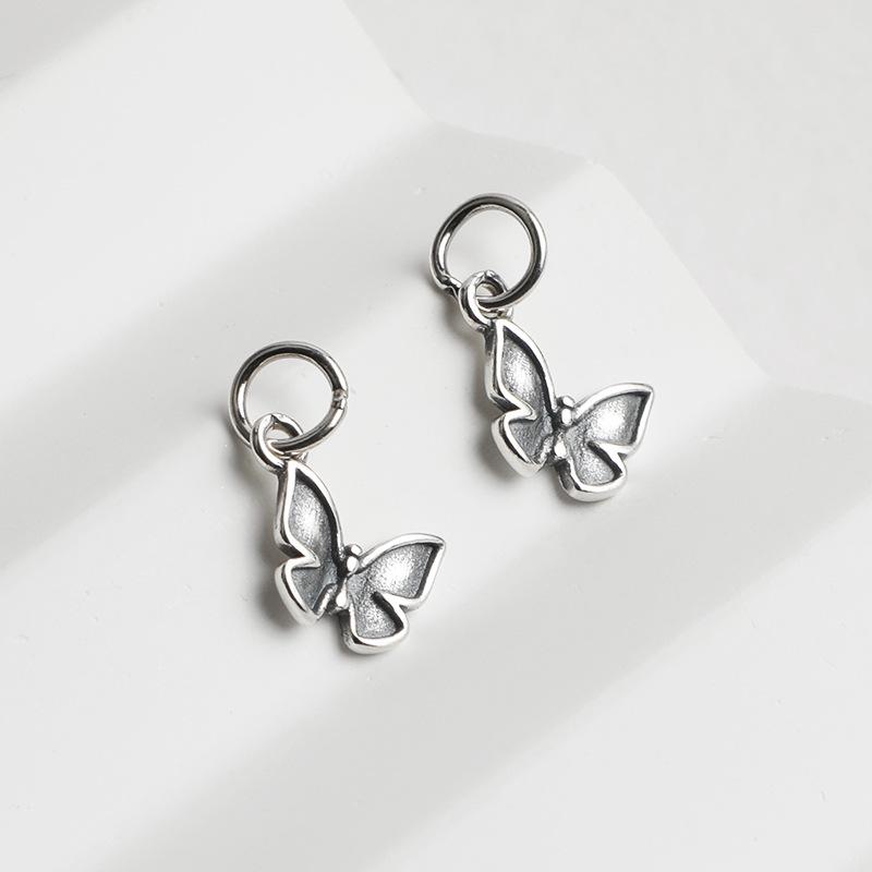 S925 Sterling Silver Butterfly Pendant DIY Handmade Jewelry Accessory