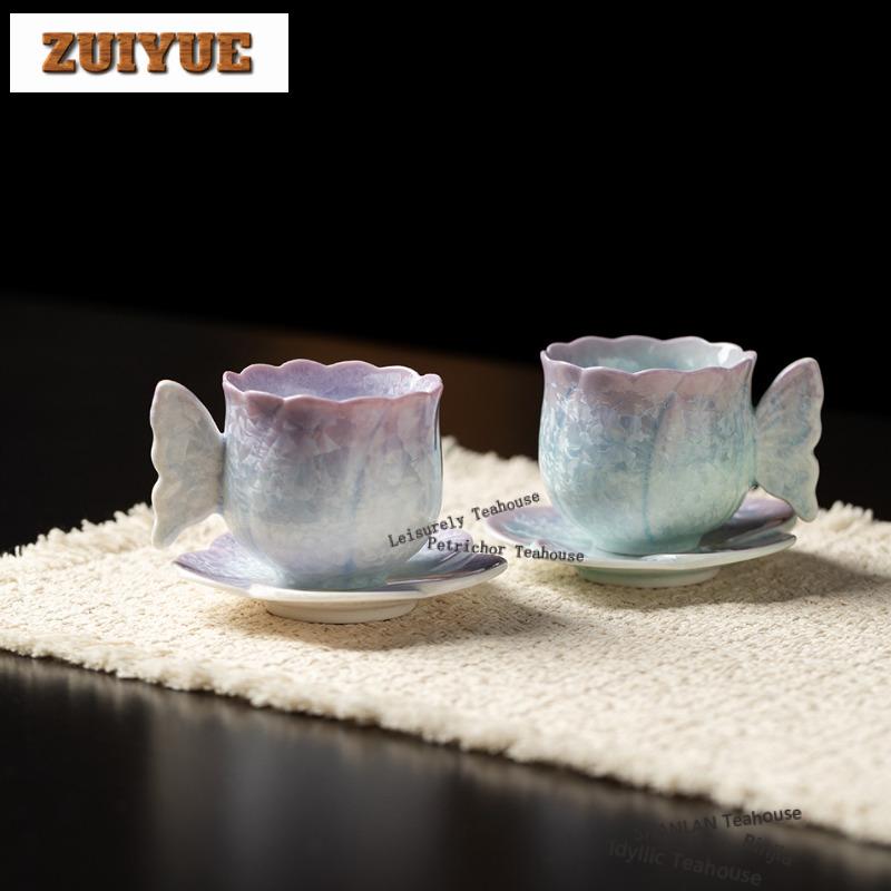 100ml Crystal Glaze Teacup Vintage Tea Bowl Cute Cup Tea-tasting Personal Cup Jianzhan Master Cups Household Cafes Decoration