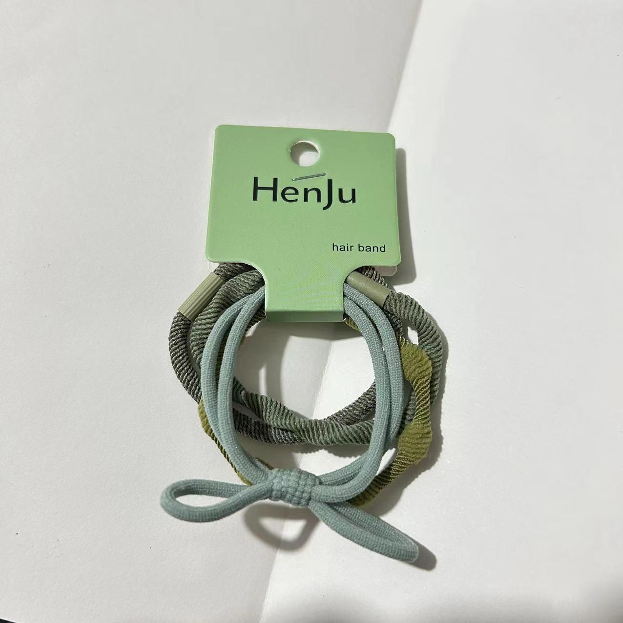 

2025 Симпатичные и простые резинки для волос - набор из 4 шт. зелёный