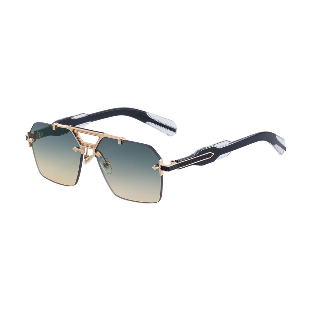 Classic Rivet Rimless Pilot Sunglasses For Men Women Luxury Designer Vintage UV Protection Driving Travel