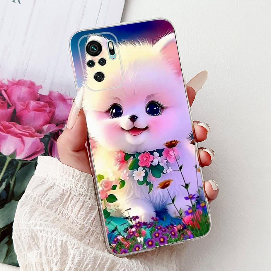 For Xiaomi Redmi Note 10 4G Case Note 10S Cute Cat Luxury Painted Cover Soft Silicone Phone Case For Redmi Note 10 Pro Max Shell