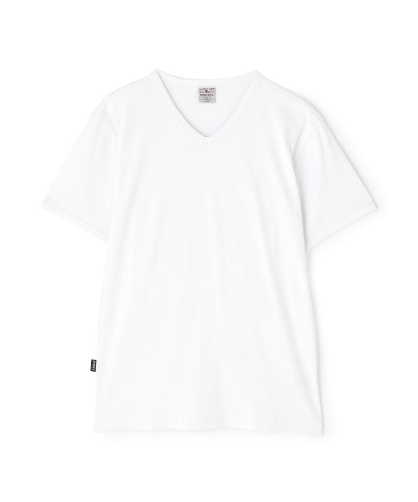 AVIREX DAILY RIB V-NECK TEE 6143501 men's M size 001 white