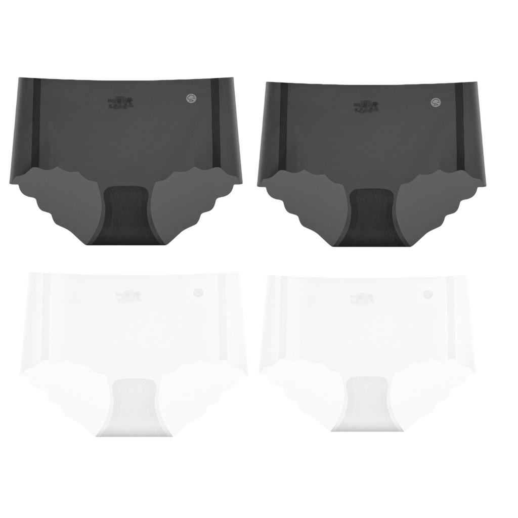 4 Stück/Set Eis-Seiden-Slips Damen-Dessous Schnell trocknend Ultradünn Nahtlos Niedrige Taille Sommer-Unterwäsche Slips