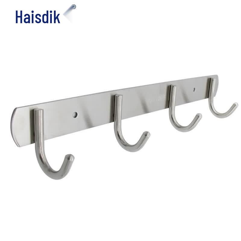 Haistik Stainless Steel 4-Hook Adhesive Rack