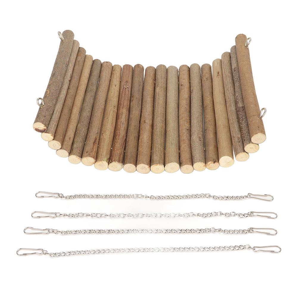 Hamster Wooden Swing Natural Large Space Climbing Playing Hamster Swing Hammock with Hanging Chain