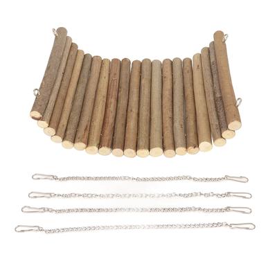 Hamster Wooden Swing Natural Large Space Climbing Playing Hamster Swing Hammock with Hanging Chain