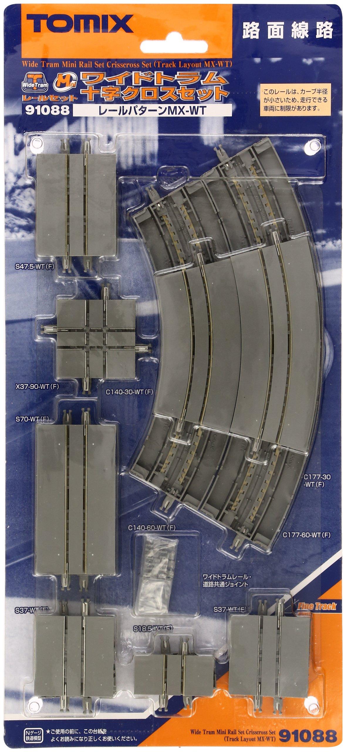 TOMYTEC TOMIX N Gauge Wide Tram Mini Rail Cross Rail Pattern Model Railroad Rail Set Set, Set, MX-WT 91088,