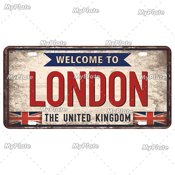 [MyPlate] Country City Style 15x30CM Plate Vintage Metal Sign Plaque Tin Sign Man Cave Decoration Bar Sign Club Poster Gift