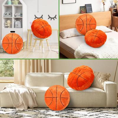 Kinder Ball Plüschkissen - Komprimierbares Weiches Langhaariges Fußball-, Basketball-, Baseball- & Kuscheltier-Bettkissen mit Teamlogos-ähnlichen Mustern