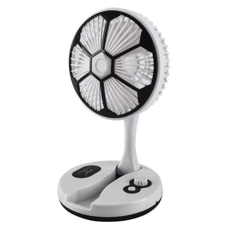 

Ventilador de escritorio plegable portátil recargable USB con luz LED para viajes y hogar