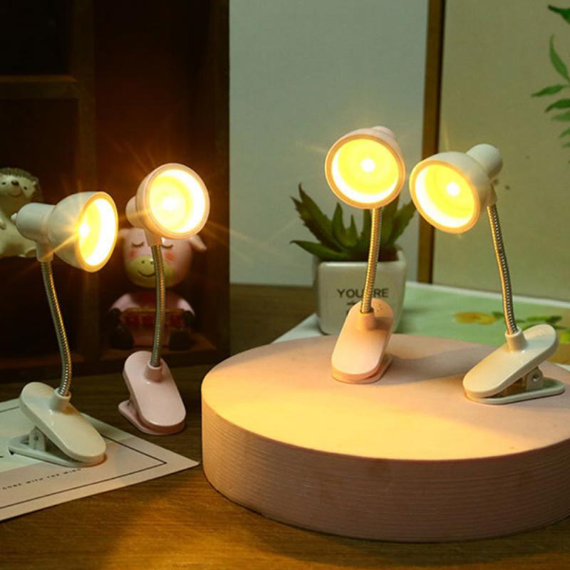 Reading Lamp Mini Abs Table Lamp Clip Design Lr41 Three Pieces Night Lights Home 12.5x5cm Book Light Student Desk Lamp Bedside