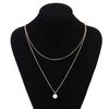 Necklace Simple Wear-resistant Women Double Layer Faux Pearl Pendant Chain for Party