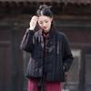 25 winter cotton and linen women's new Chinese retro quilted short cotton clothes women's zen thickened linen cotton-padded clothes