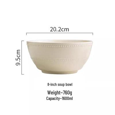 Ru Han 8-inch Embossed Pearl Dot Ceramic Bowl