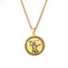 Olympus God Zeus round Pendant Men's Necklace Stainless Steel Ancient Mythology Jewelry Fashionable Titanium Steel Male Acces...