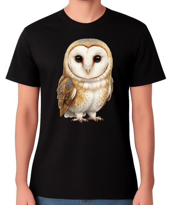 Barn Owl Cute Wildlife Illustration T-Shirt Bird Lover Nature Gift Unisex Tee S разноцветный