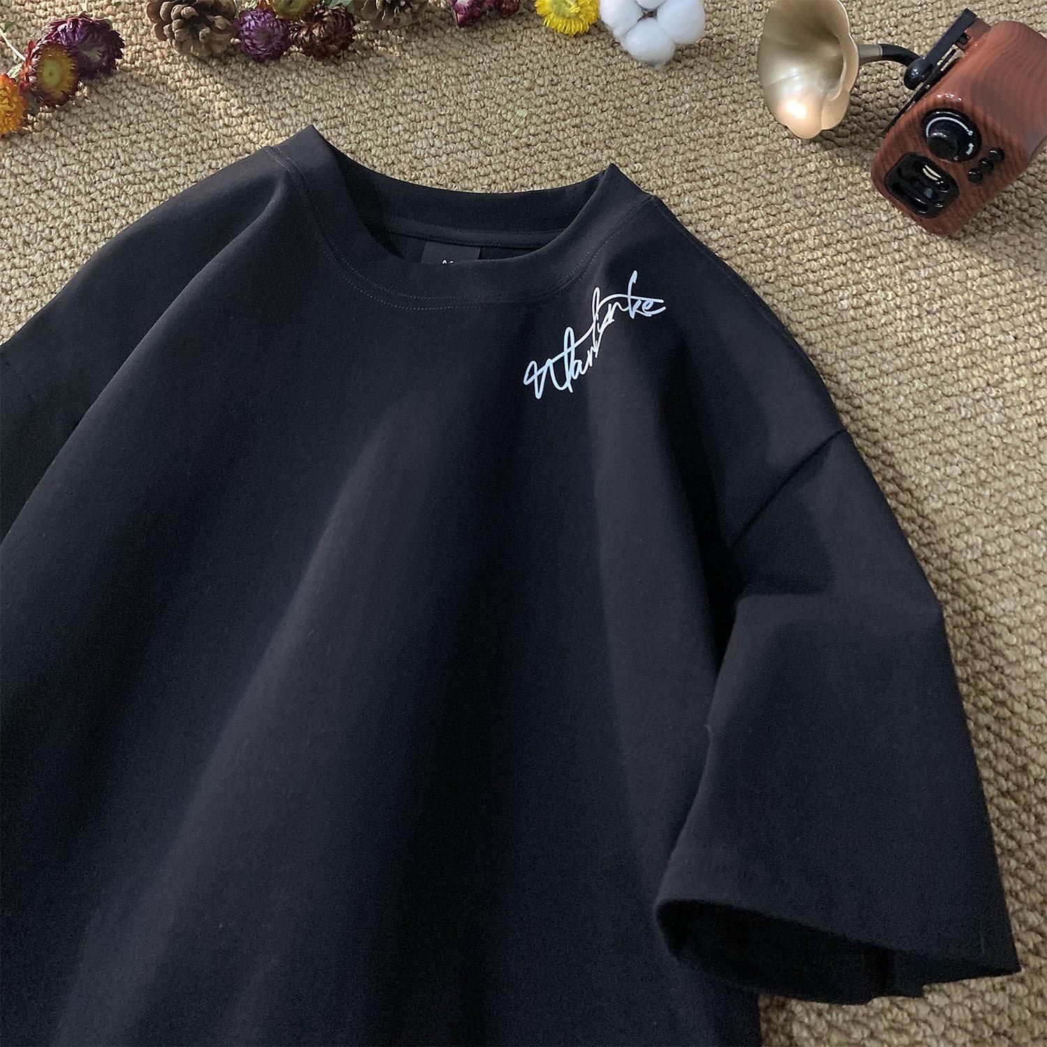 

Футболка с короткими рукавами, мужская летняя новая плотная хлопковая простая модная универсальная свободная студенческая футболка с короткими рукавами 3XL