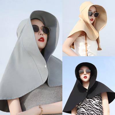 Women Large Brim Sun Hat New Bucket Cap with Neck Flap Full Protection Anti-UV Washable Beach Hats Ladies Panama Hat