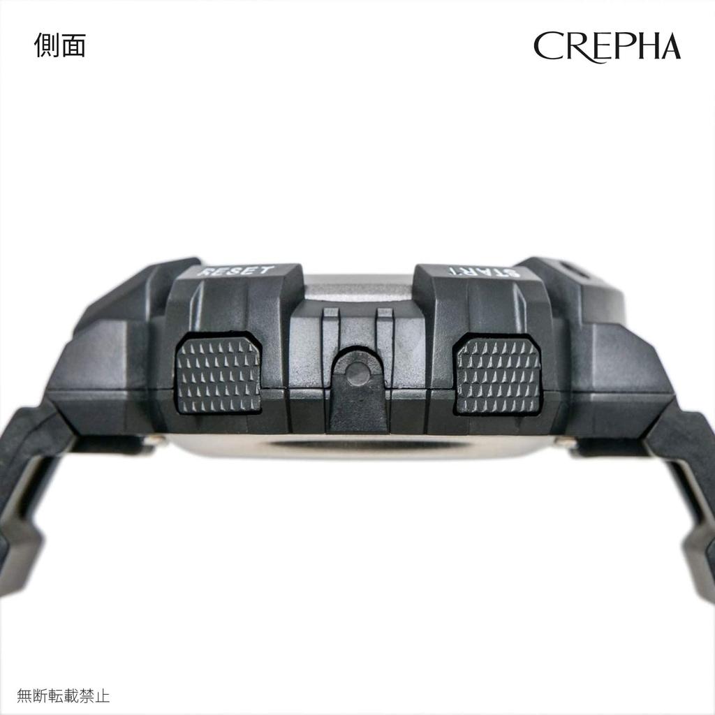 CREPHA Digital Watch TELVA Multifunctional Water Resistant Urethane Sports Watch (Klepha) (5 ATM) Stopwatch, Strap, Black, Men's TE-D282-BK