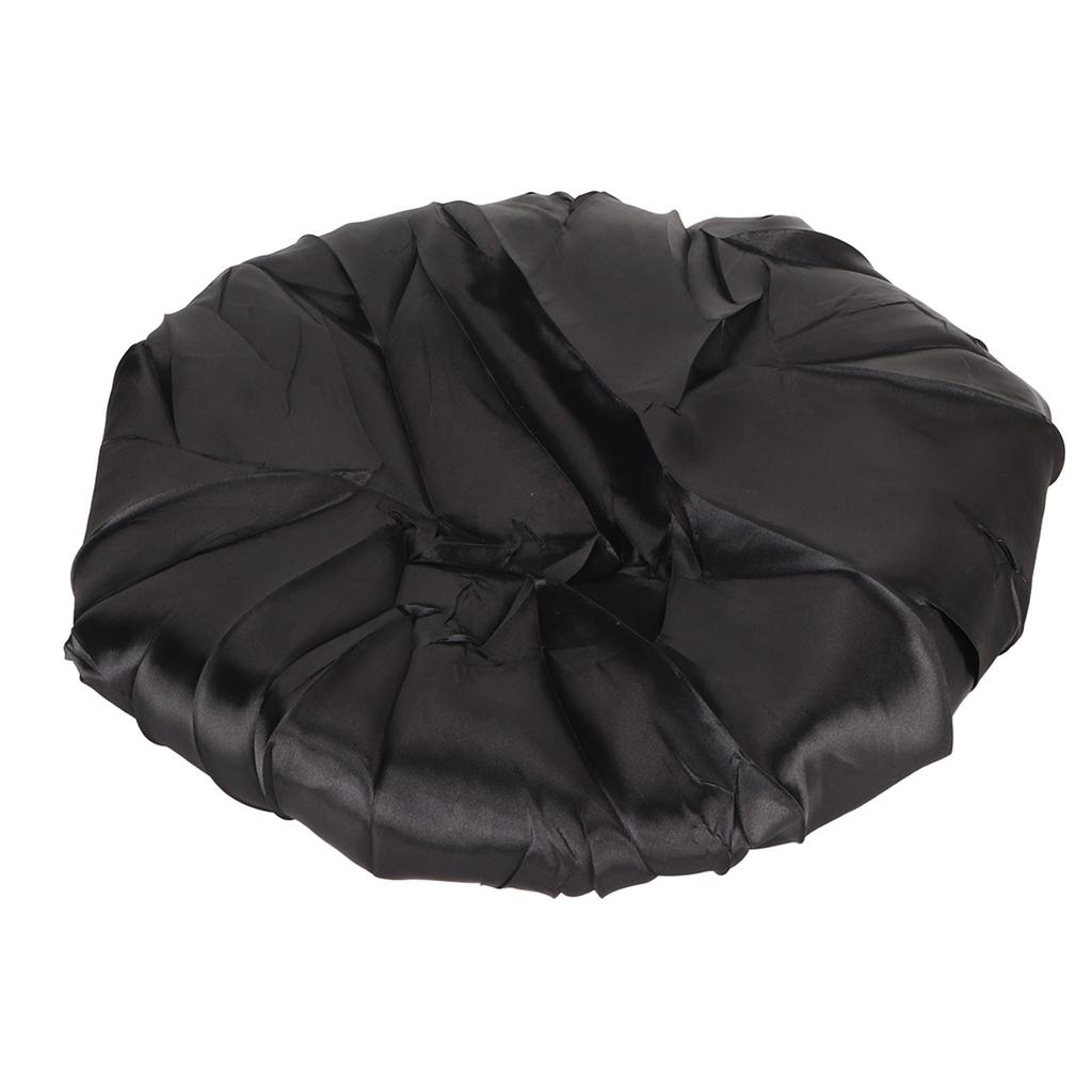 Black Shower Caps Wide Brim Shower Caps Reusable Bath Hair Cap for Ladies Men and Kids