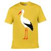 Minimalist White Stork Bird Portrait Loose Vintage Distressed Washed Casual Tee