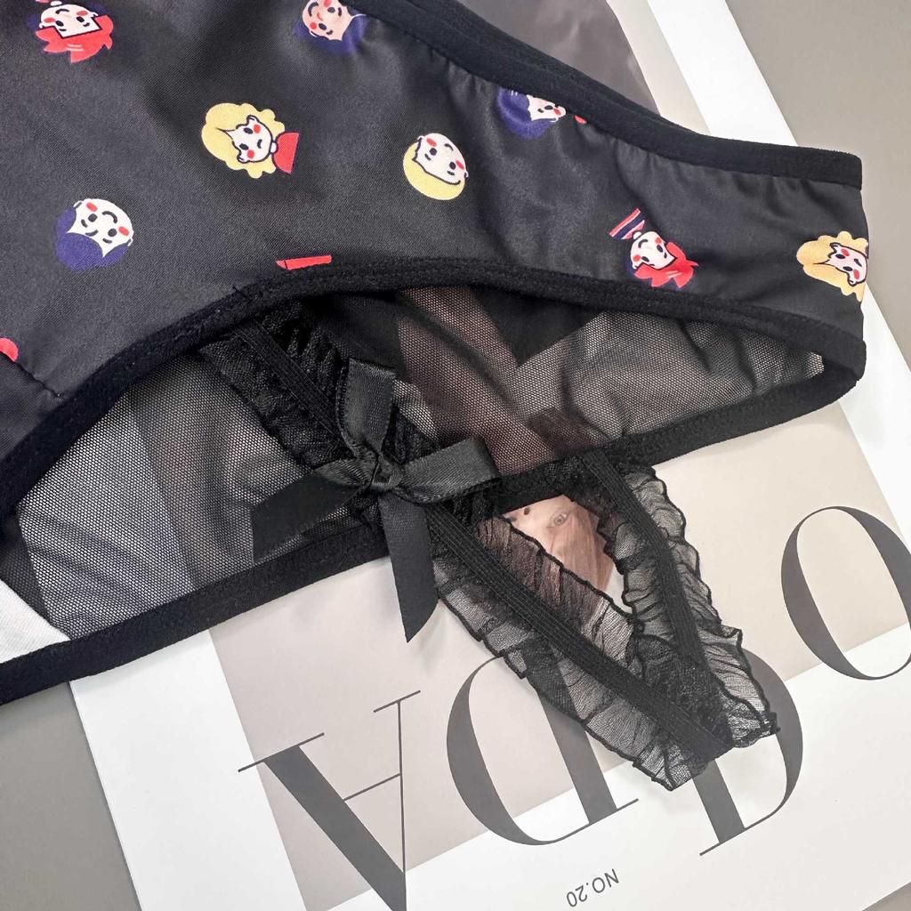 Cartoon Print Pattern Panties Low Waist Sexy Leg Rope Slimming Triangle Women’s Panties