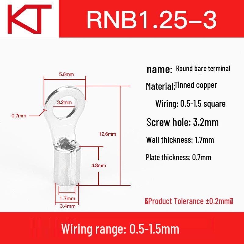 Kaisheng RNB1.25 Round Bare Crimp Terminal Block, 3-14 Gauge Options