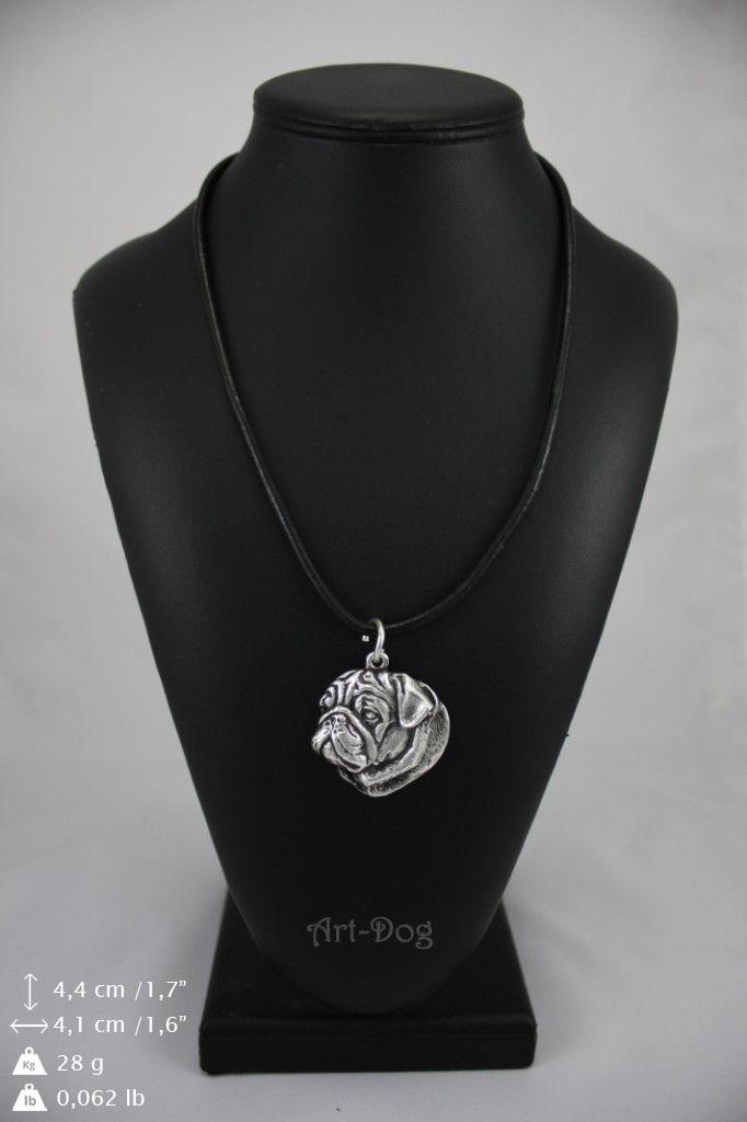Pug I - Necklace with dog, silver-plated pendant for dog fan, unique jewelry by Art-Dog brand