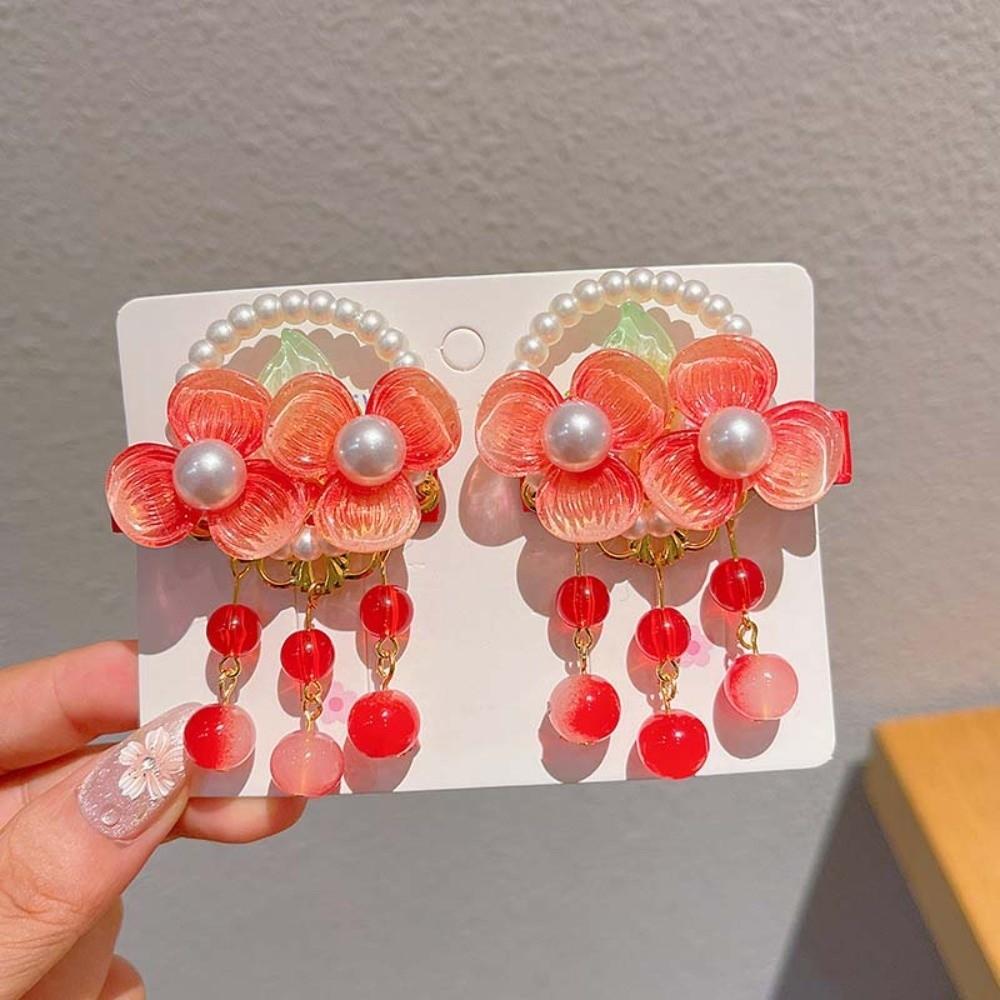 Fairy Hairpin Vintage Hanfu Headwear Traditional Cute Flower Hairpins Floral Colorful Tassel Hair Clips Cosplay